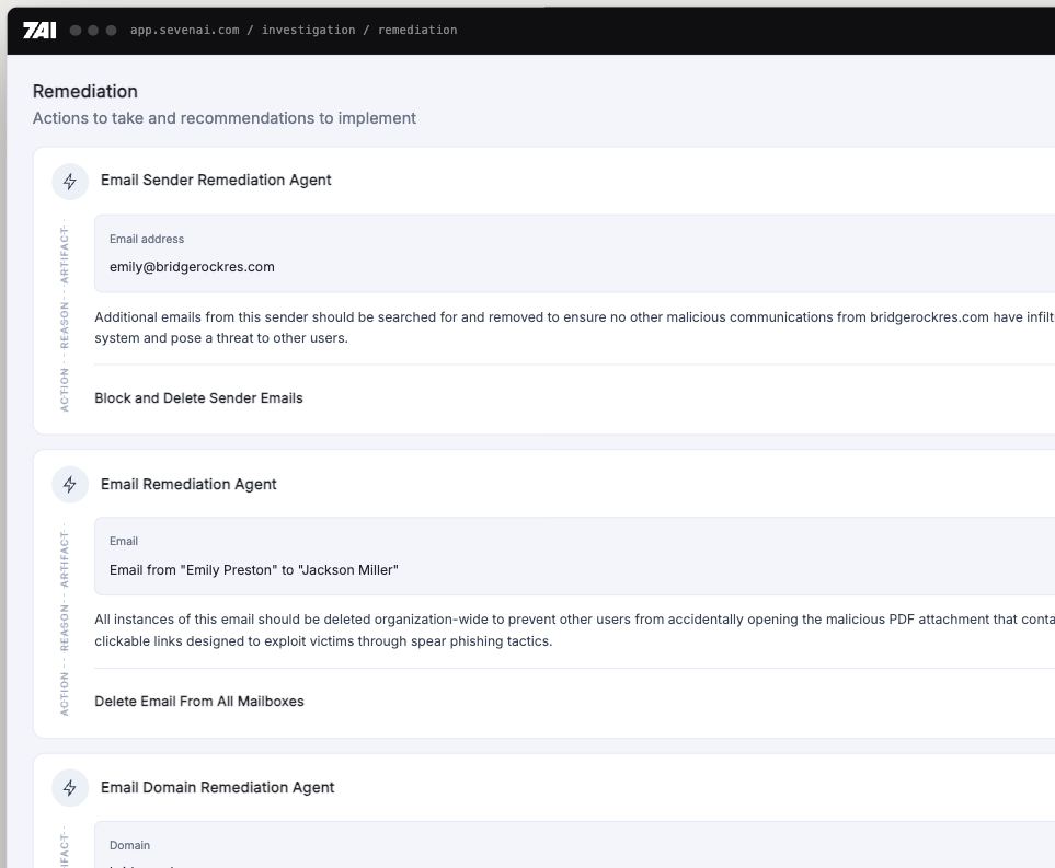 7AI remediation actions