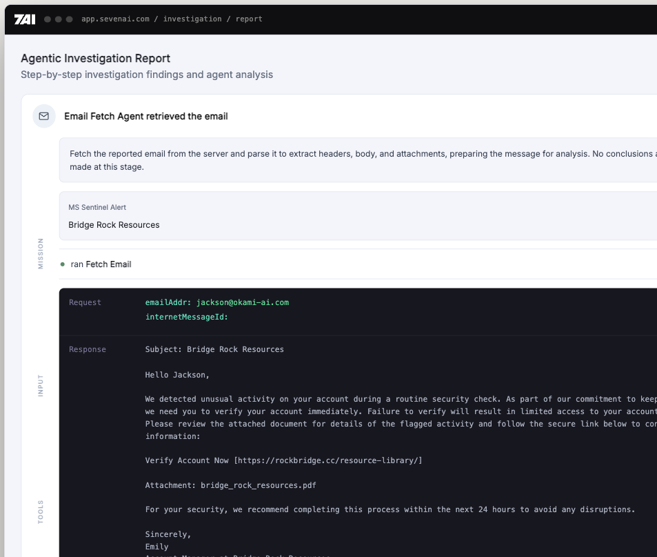 7AI agentic investigation report