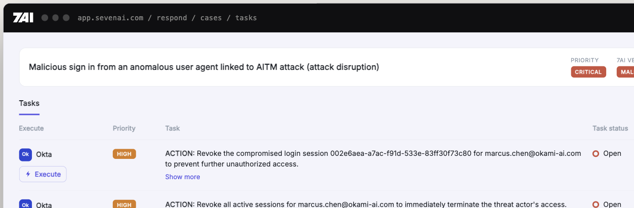 7AI response actions