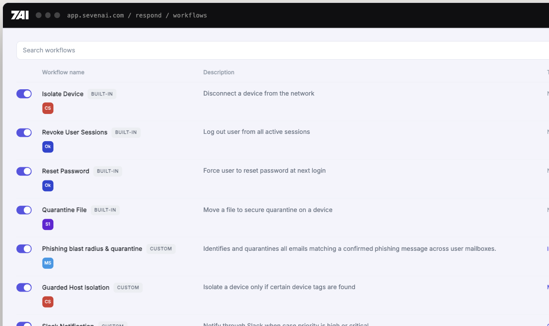 7AI response workflows